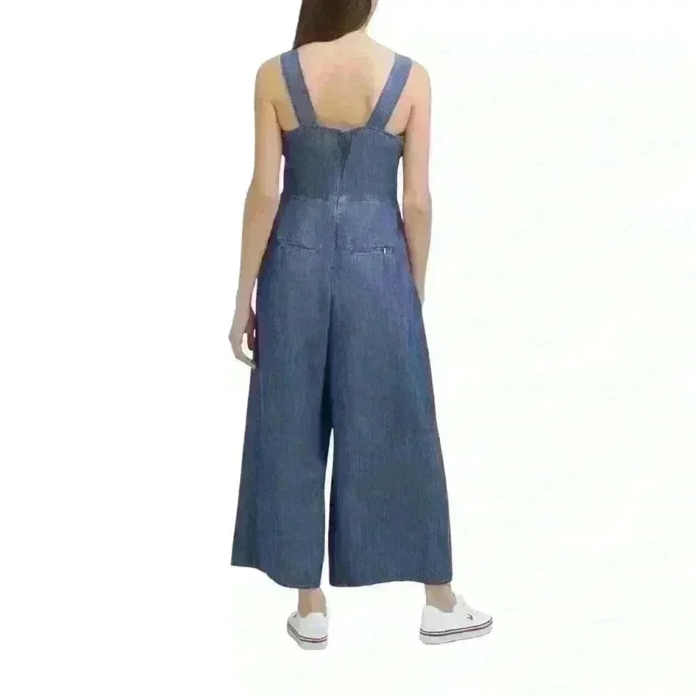 Tommy Jeans Women's Sleeveless Jumpsuit with Zipper, Pockets, Wide Leg, Size XS - Picture 2 of 13